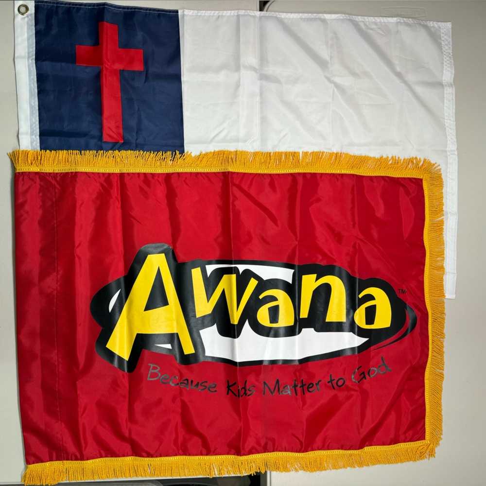 AWANA Logo Club Flag + Christian Flag Set - Church Awana Youth Group Christian